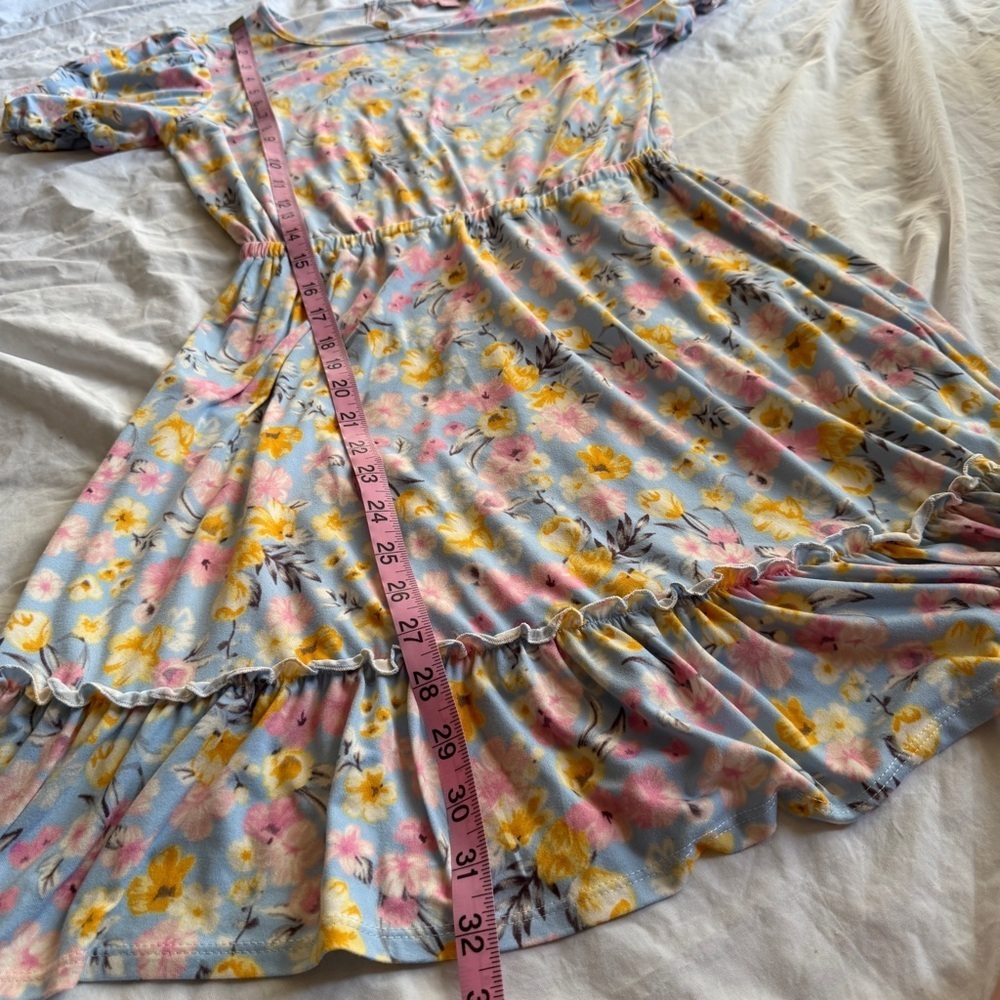 BCBG Girls Floral Puff-Sleeve Dress – Size L (14/16) - Picture 4 of 6